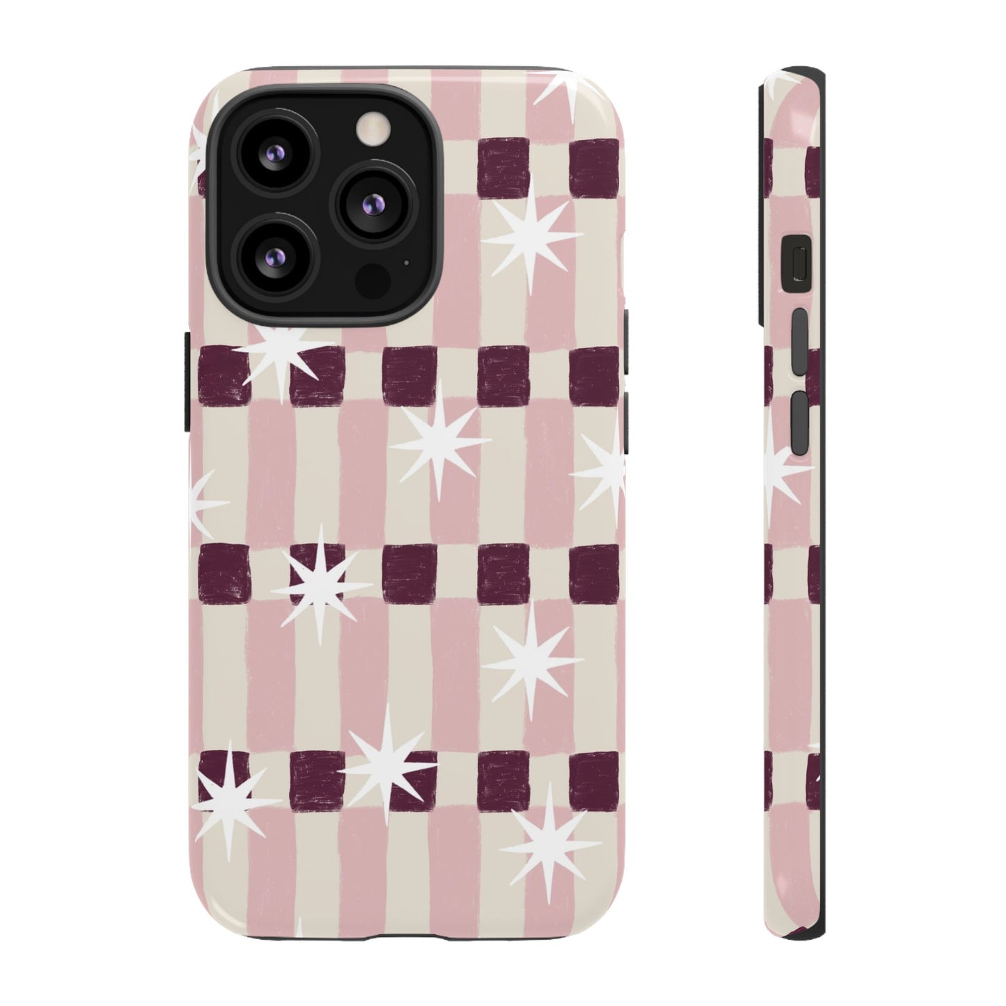 Pink Retro Starburst Tough Phone Case
