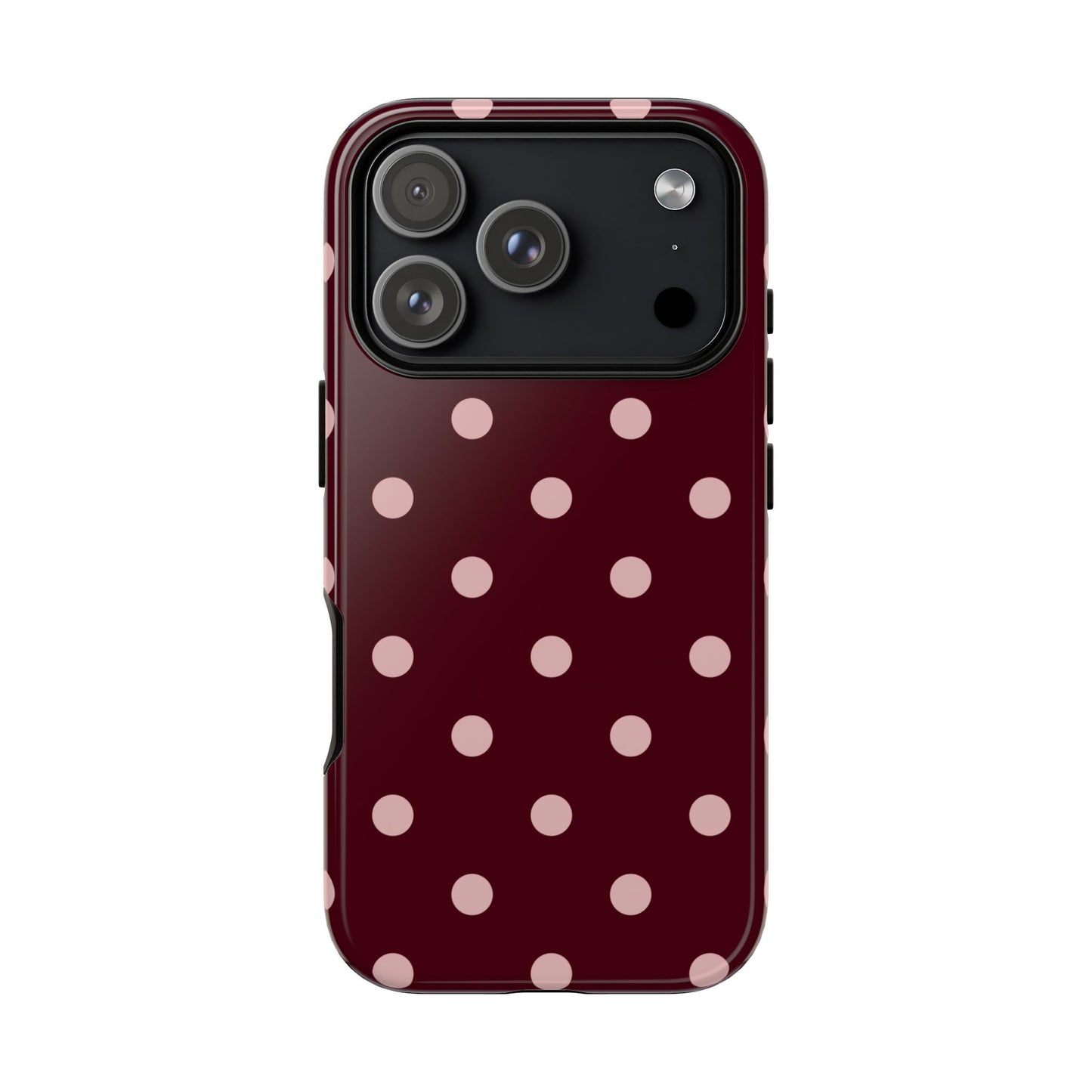 Burgundy & Blush Polka Dot Tough Phone Case