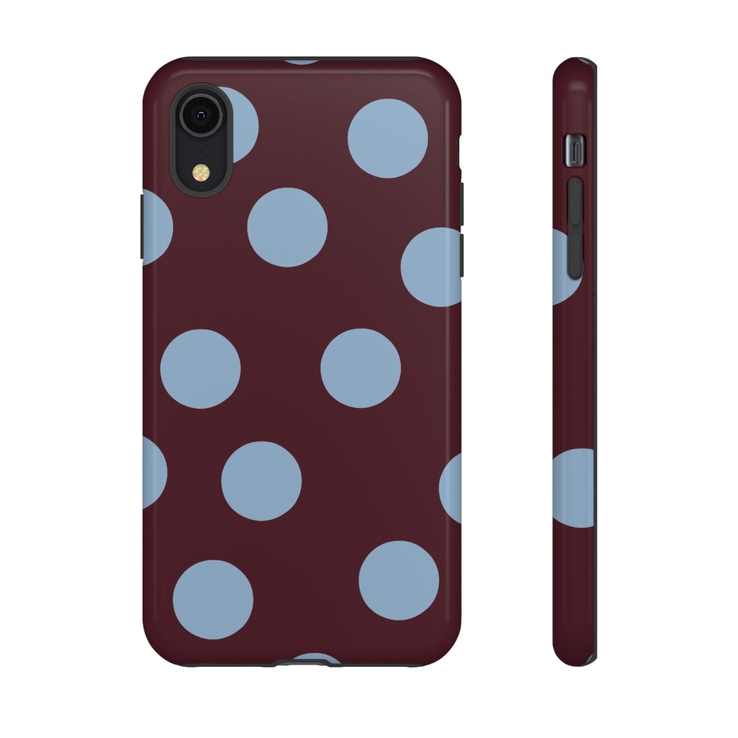 Blue & Burgundy Polka Dot Tough Phone Case