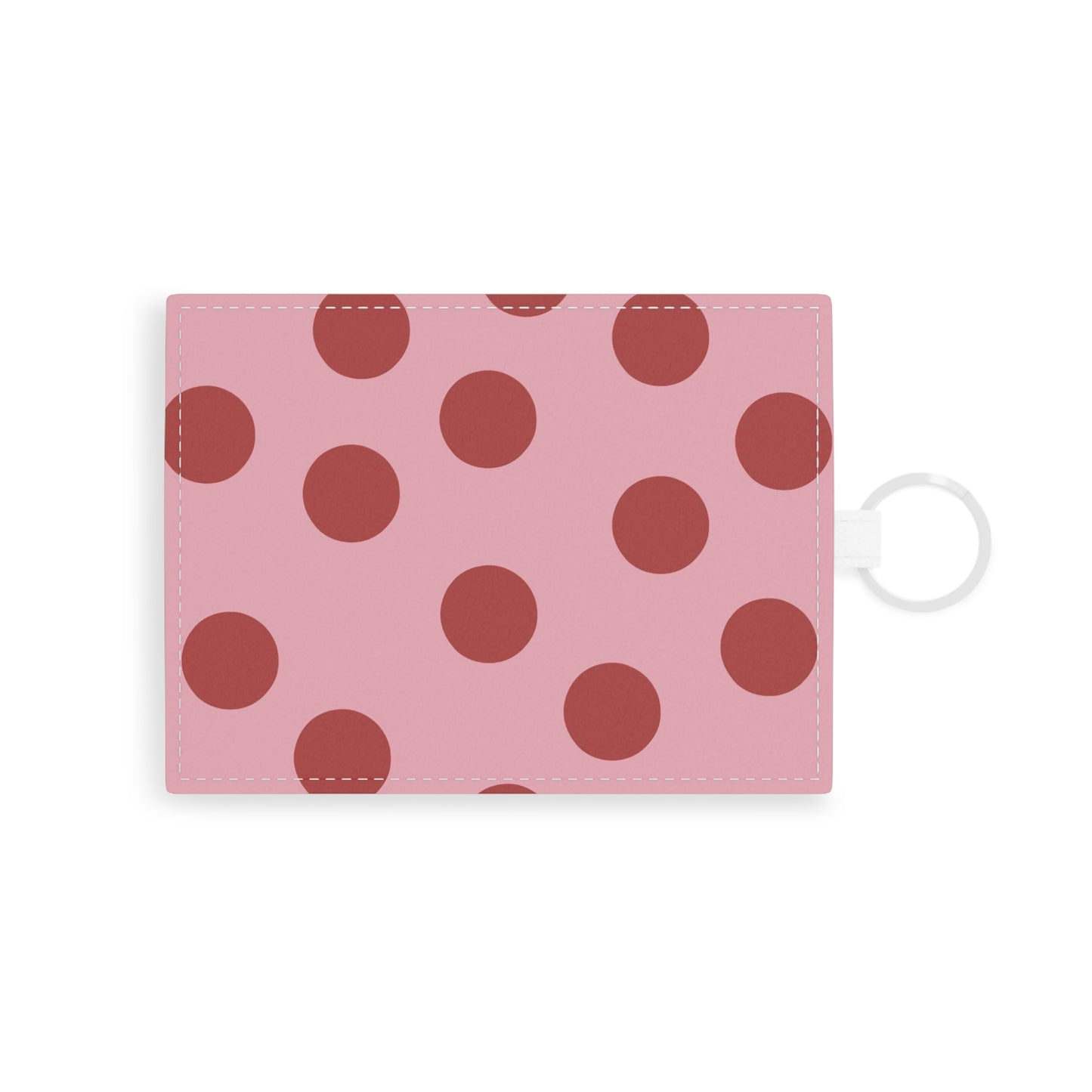 Pink Polka Dot Leather Card Holder