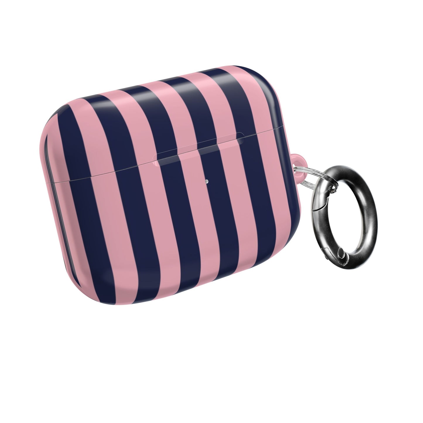 Pink & Navy Striped AirPod Case — Chic Protective Sleeve