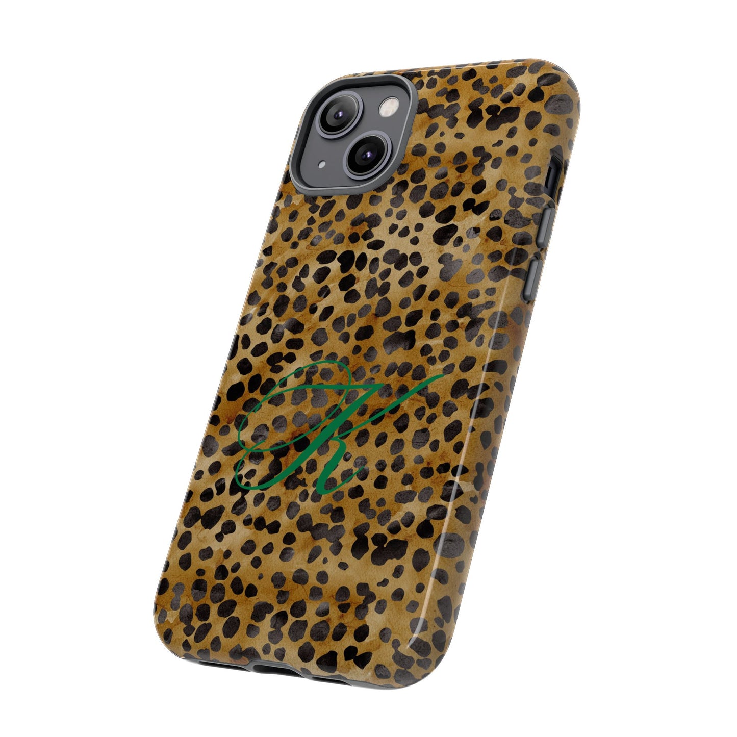 Personalized Initial Leopard Monogram Tough Case