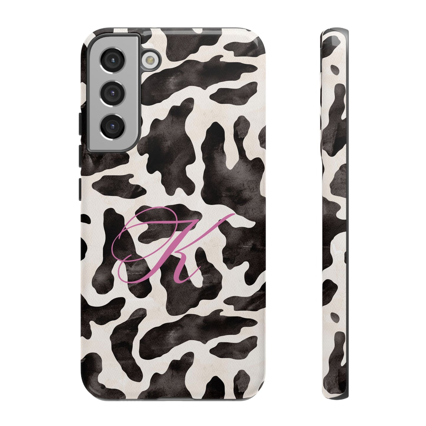 Personalized Monogram Cow Print Tough Phone Case
