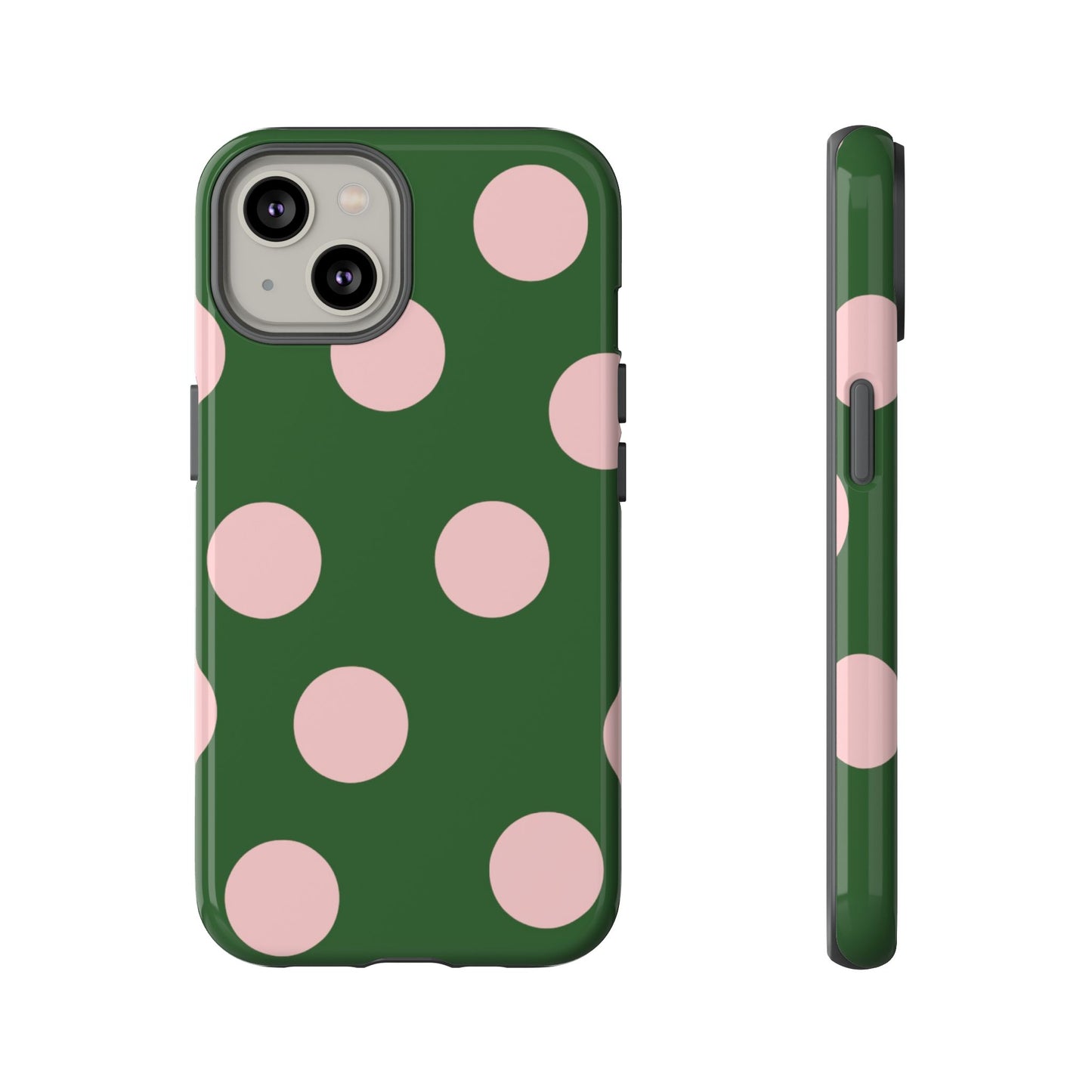 Pink & Green Polka Dot Tough Phone Case