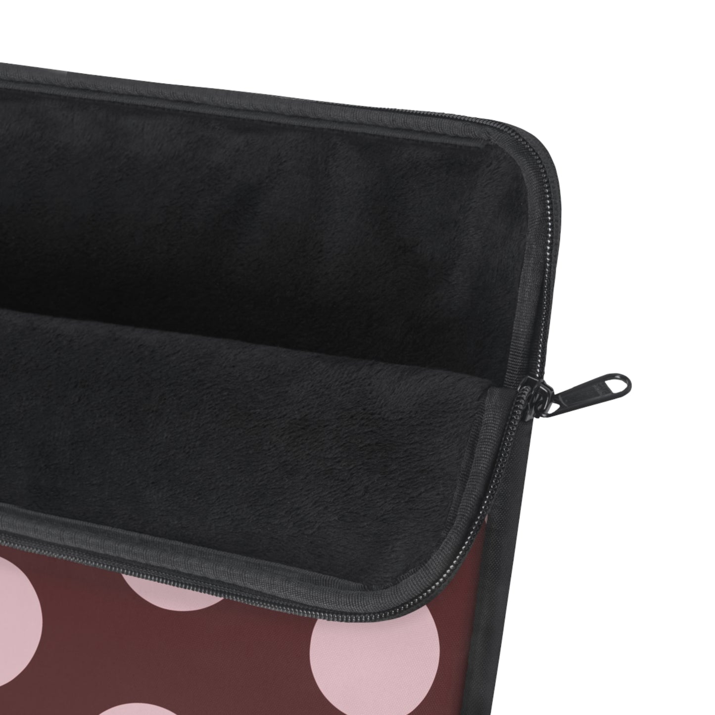 Polka Dot Laptop Sleeve — Pink Dots on Maroon Protective Case
