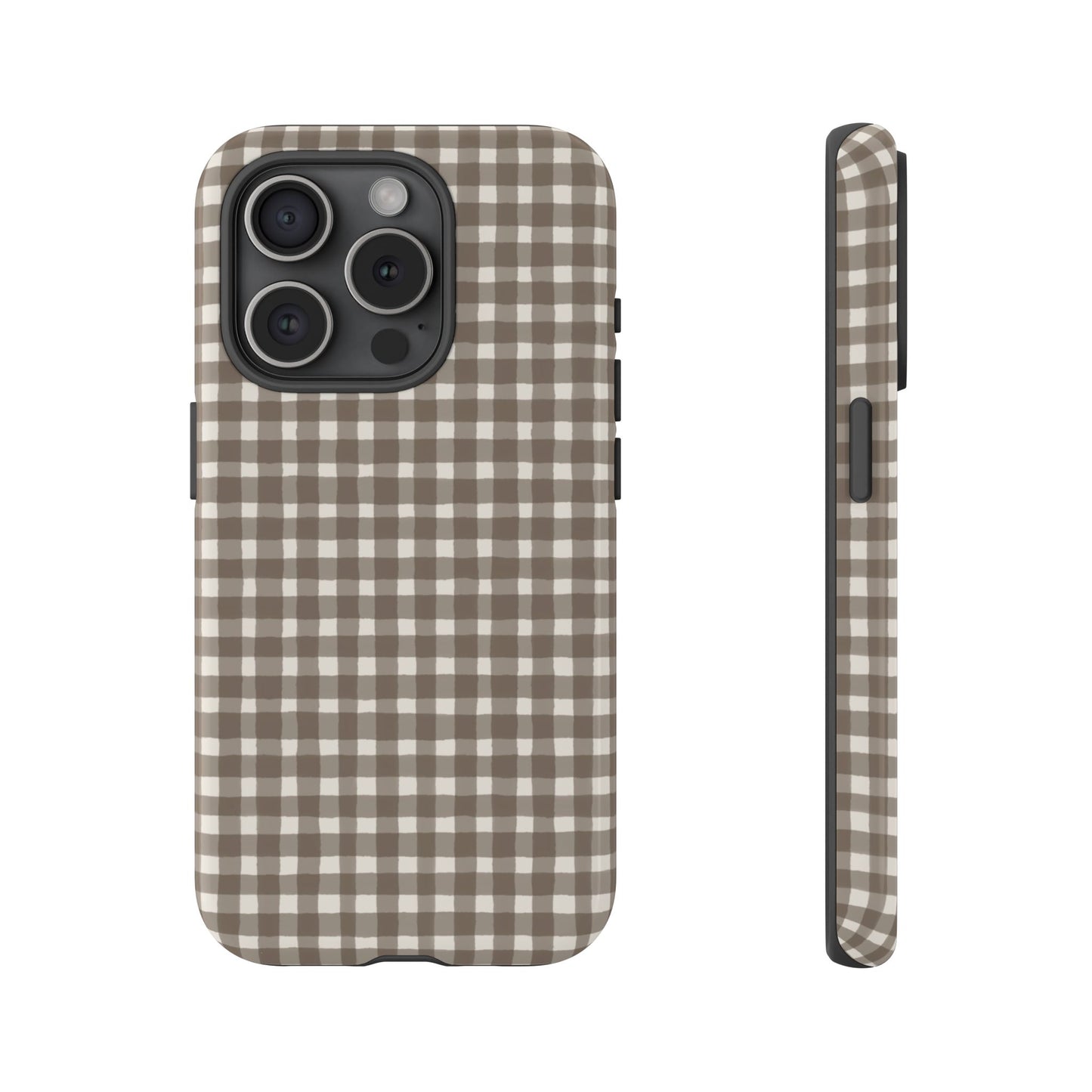 Brown Gingham Tough Phone Case