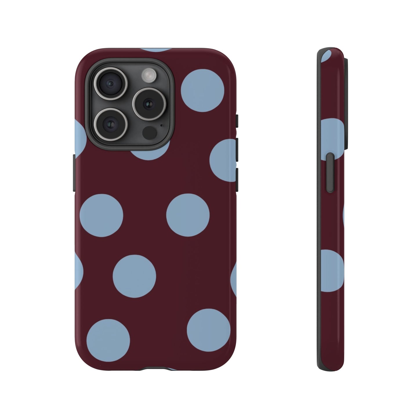 Blue & Burgundy Polka Dot Tough Phone Case