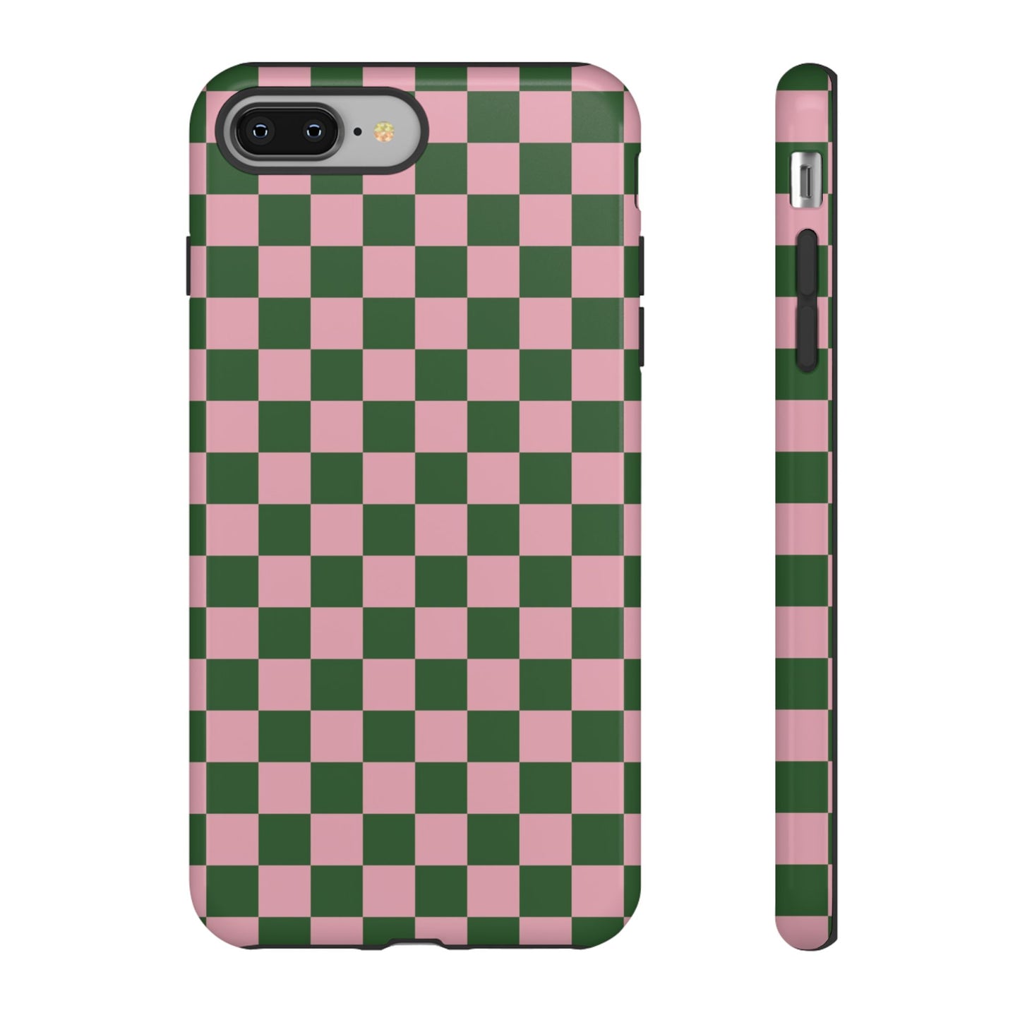 Green & Pink Checkered Phone Case