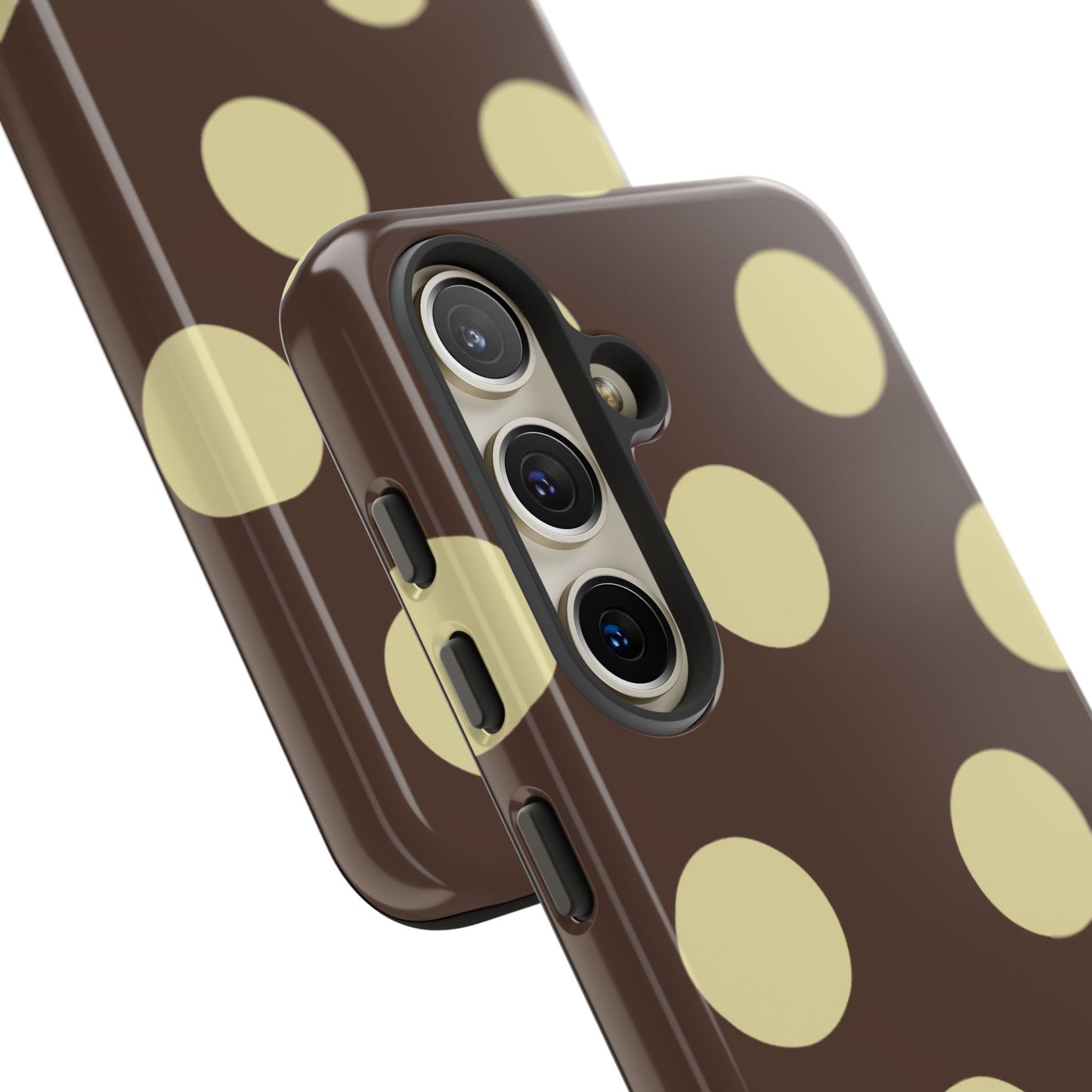 Brown & Butter Yellow Polka Dot Tough Phone Case