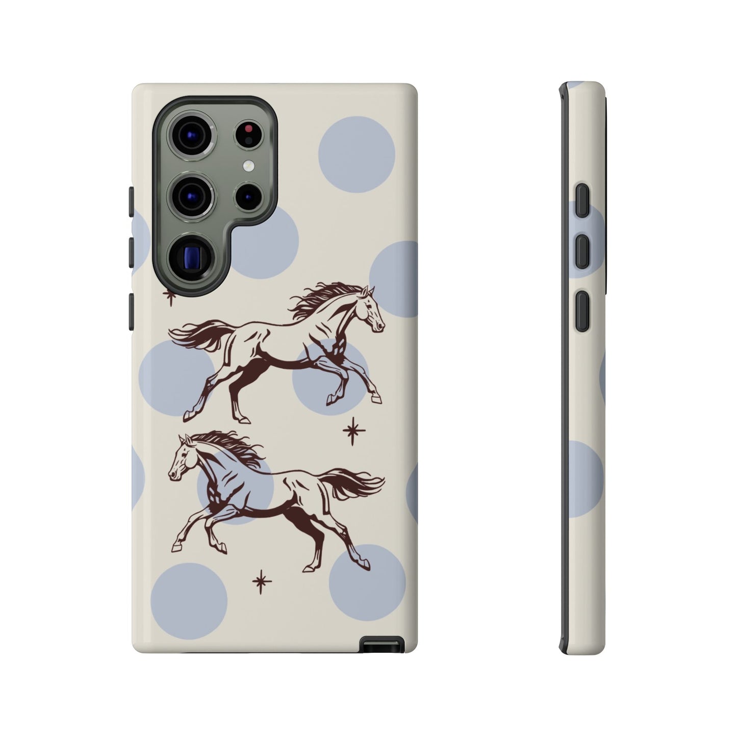 Horse Polka Dot Phone Case — Vintage Running Horses iPhone Cover