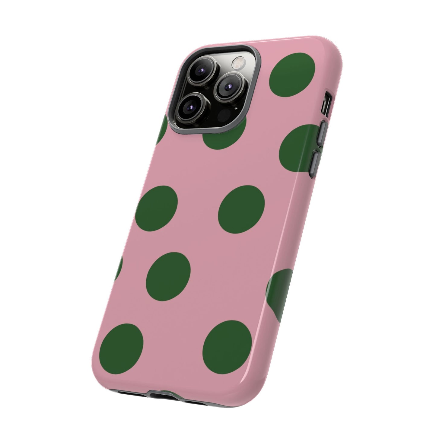 Pink & Green Polka Dot Tough Phone Case