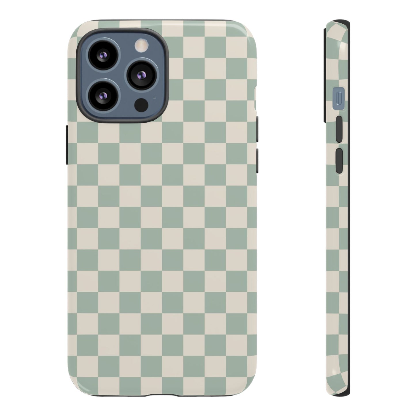 Sage Green & Beige Checkered Phone Case