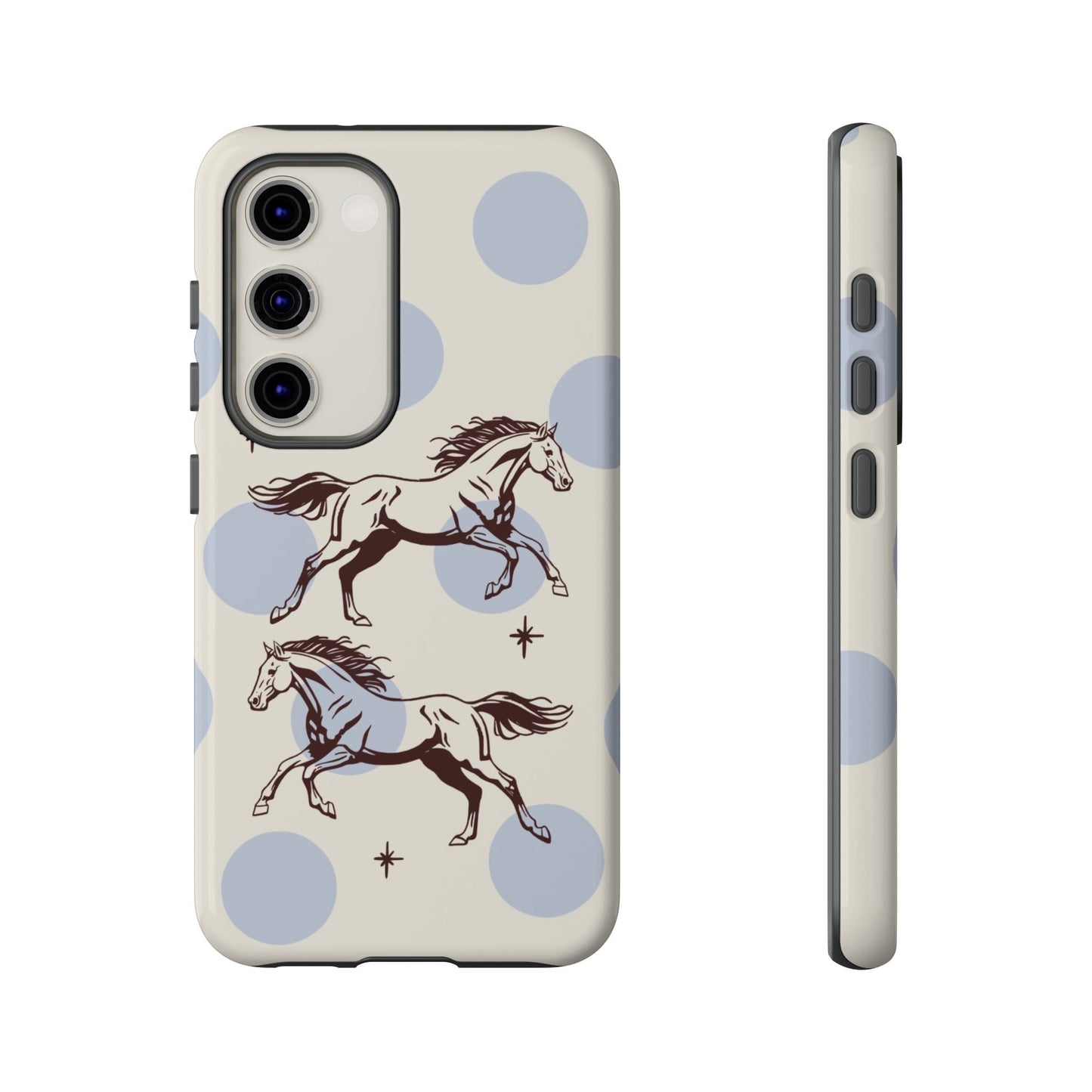 Horse Polka Dot Phone Case — Vintage Running Horses iPhone Cover