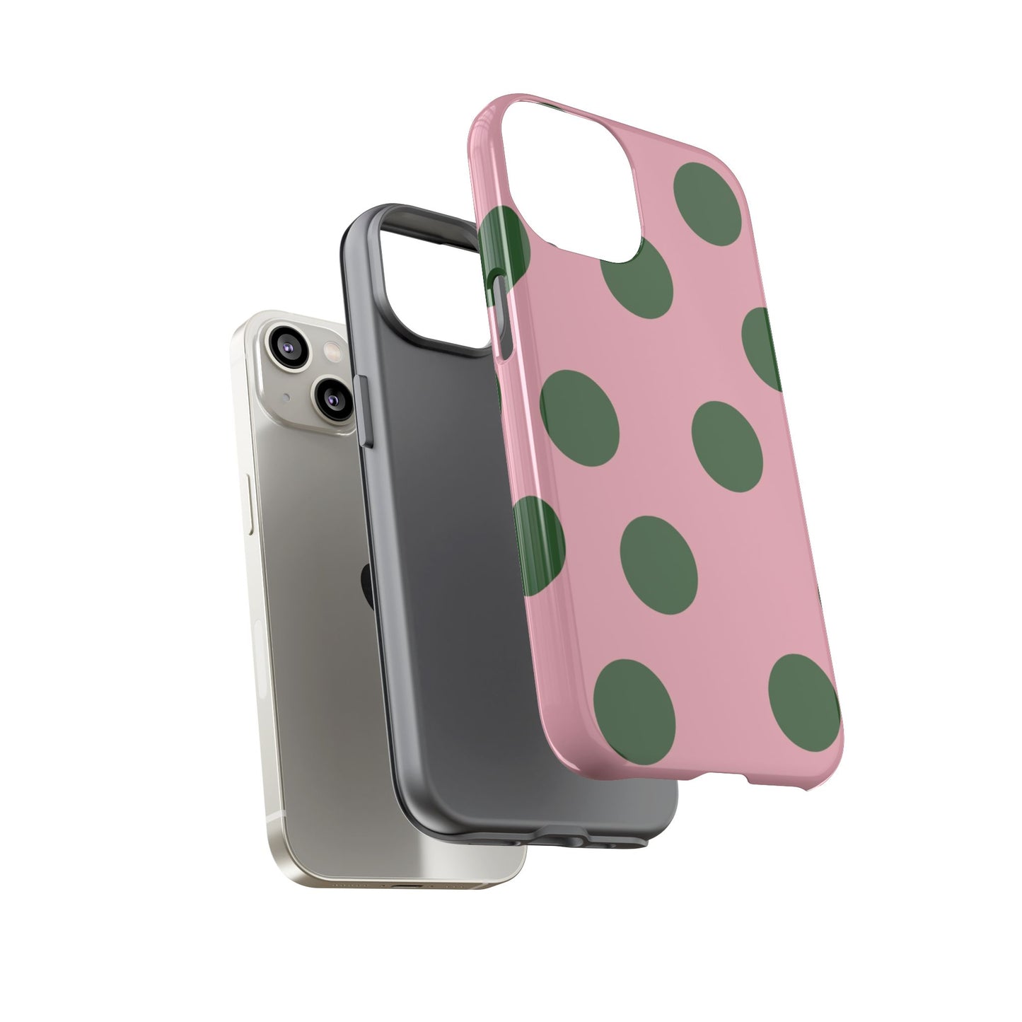 Pink & Green Polka Dot Tough Phone Case