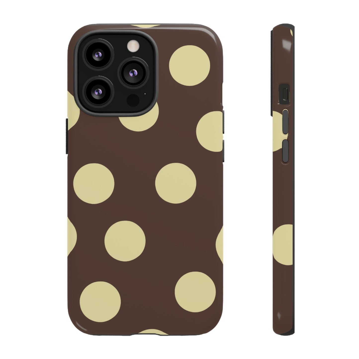 Brown & Butter Yellow Polka Dot Tough Phone Case