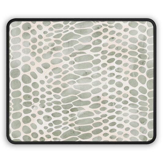 Snake Skin Pattern Gaming Mouse Pad — Subtle Green Reptile Texture