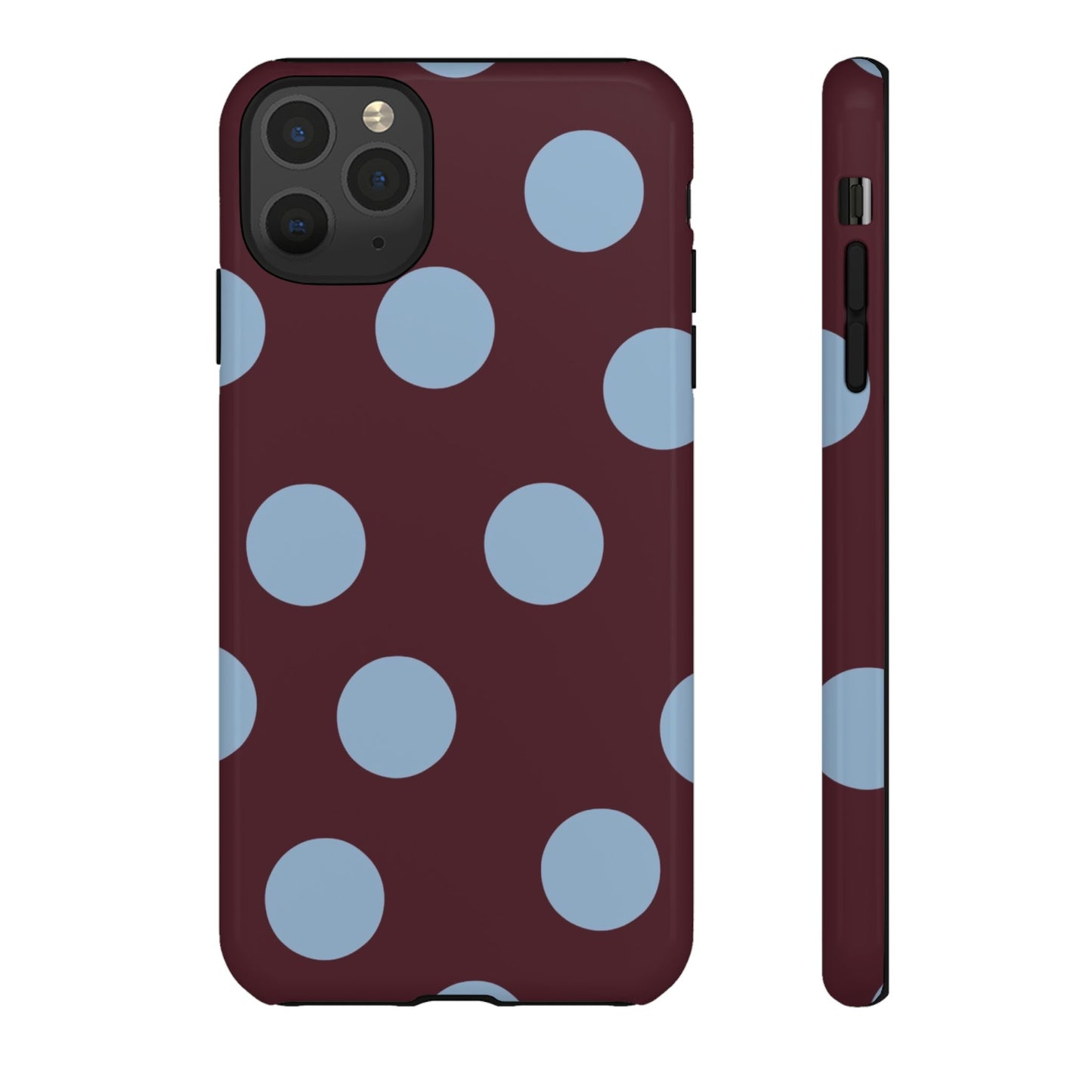 Blue & Burgundy Polka Dot Tough Phone Case