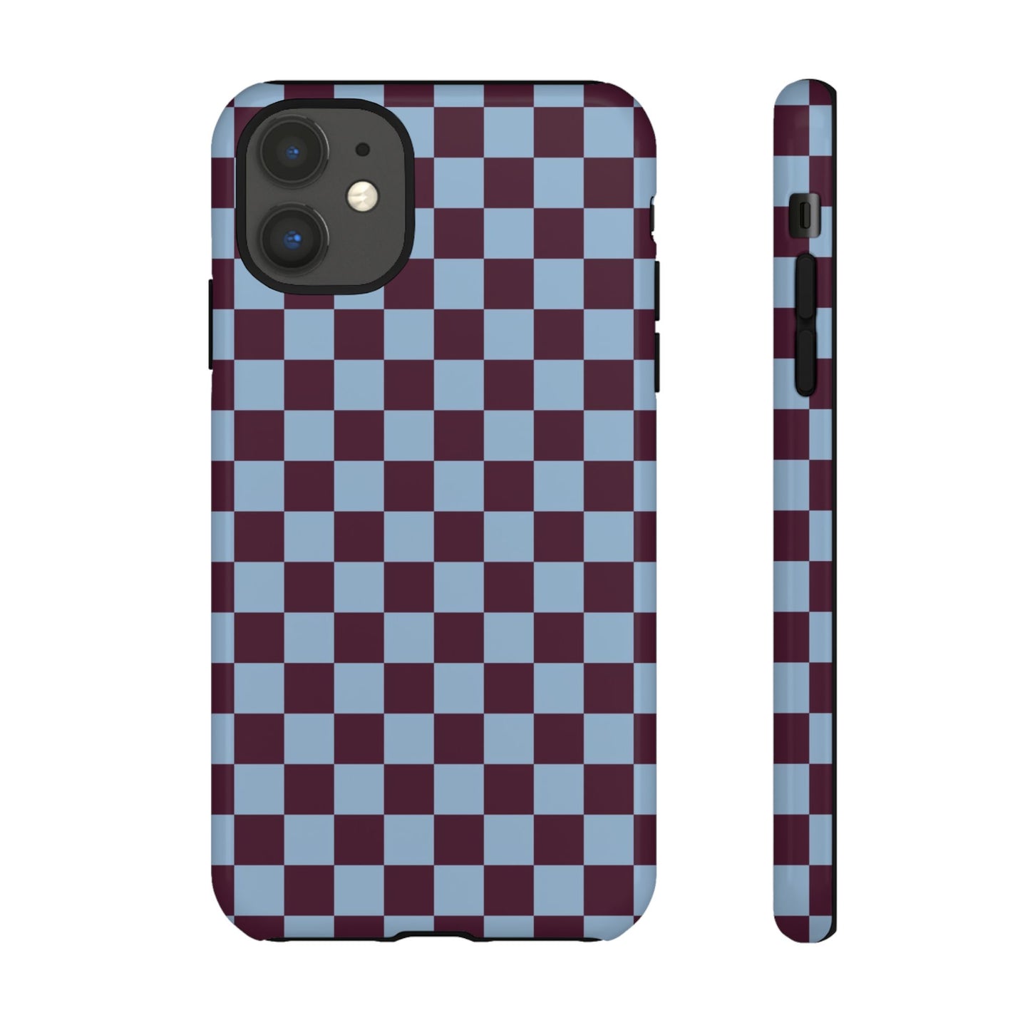 Blue & Burgundy Checkered Phone Case