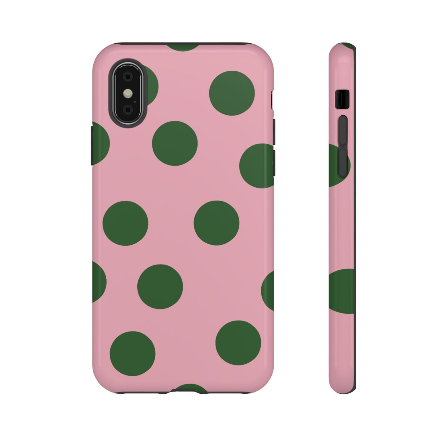 Pink & Green Polka Dot Tough Phone Case