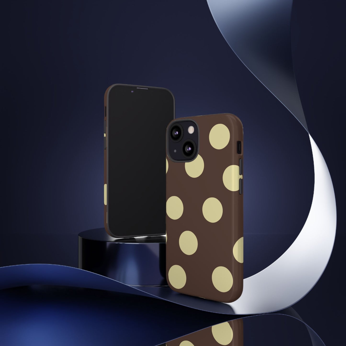Brown & Butter Yellow Polka Dot Tough Phone Case
