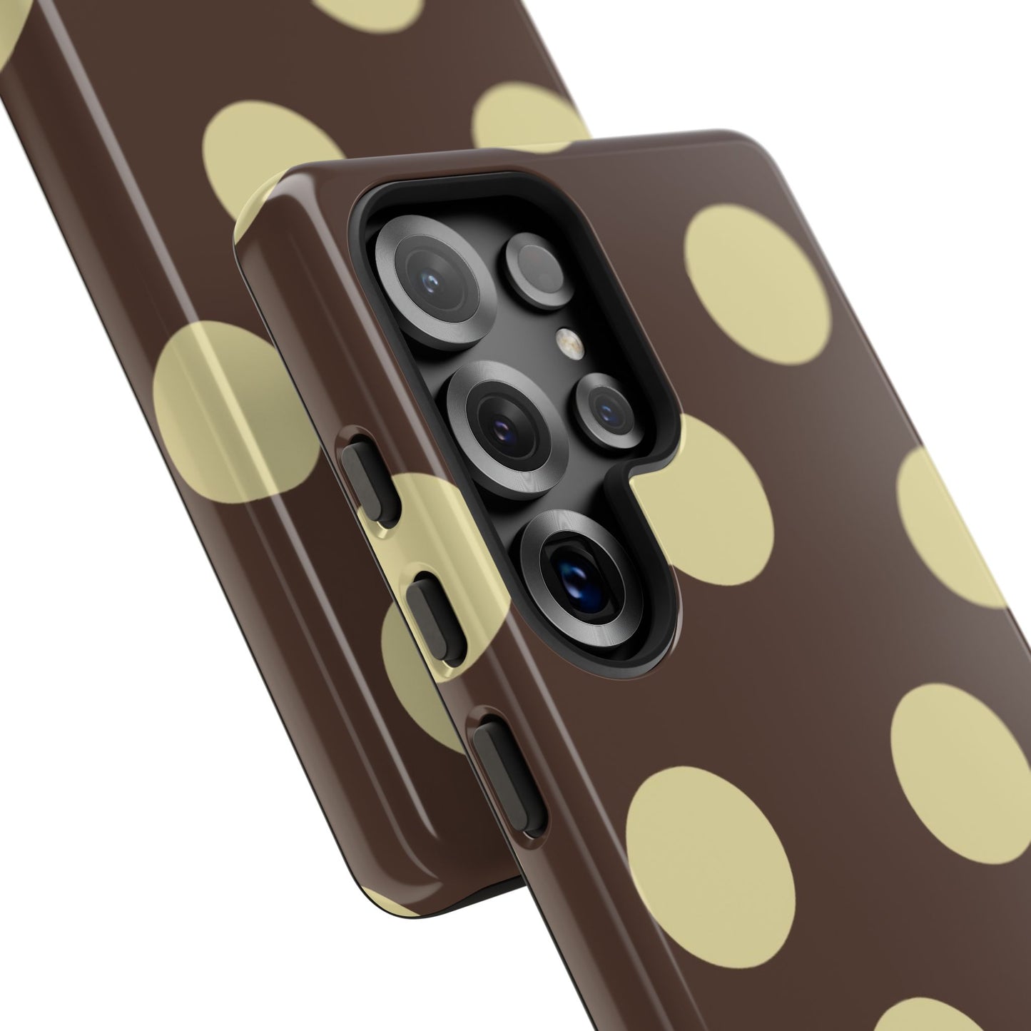 Brown & Butter Yellow Polka Dot Tough Phone Case