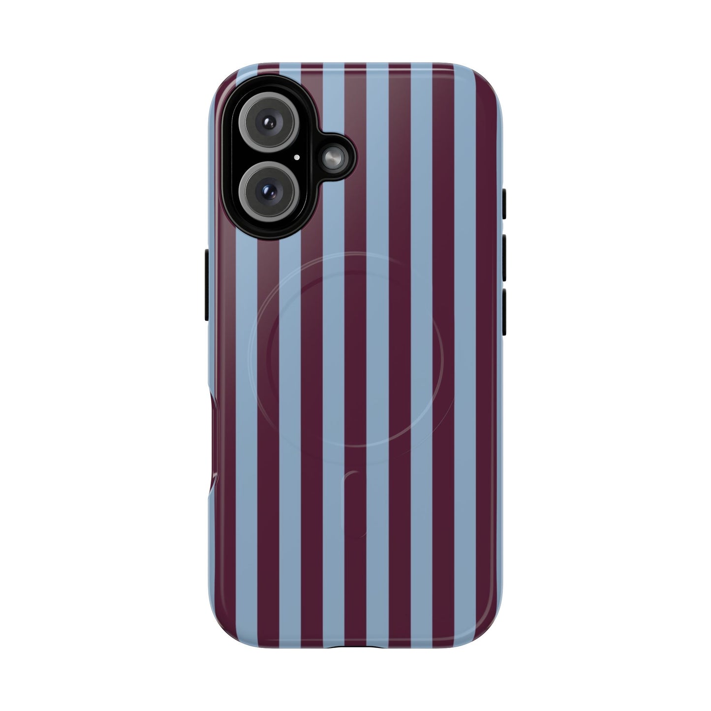 Burgundy & Blue Striped Magnetic Phone Case