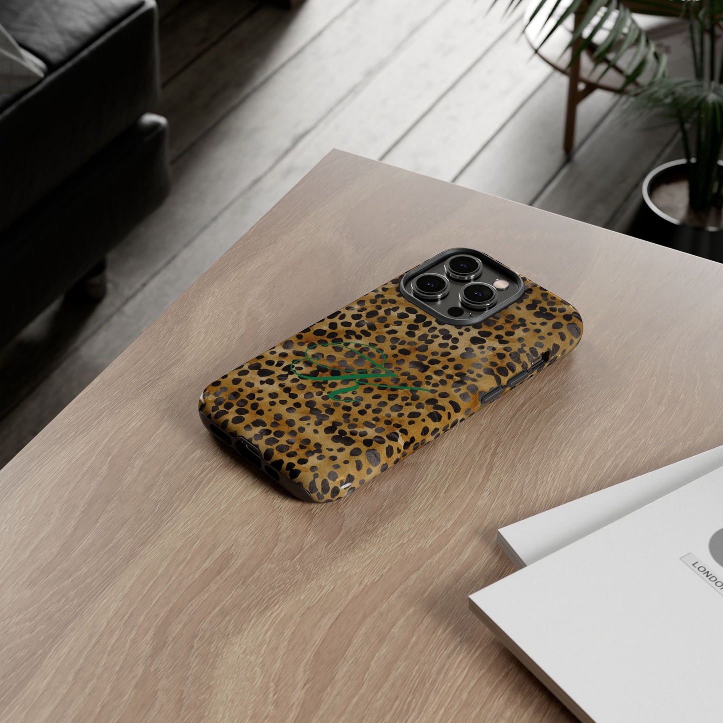 Personalized Initial Leopard Monogram Tough Case