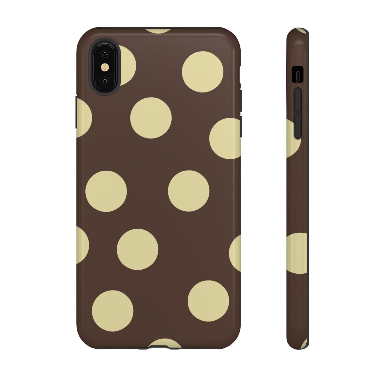 Brown & Butter Yellow Polka Dot Tough Phone Case