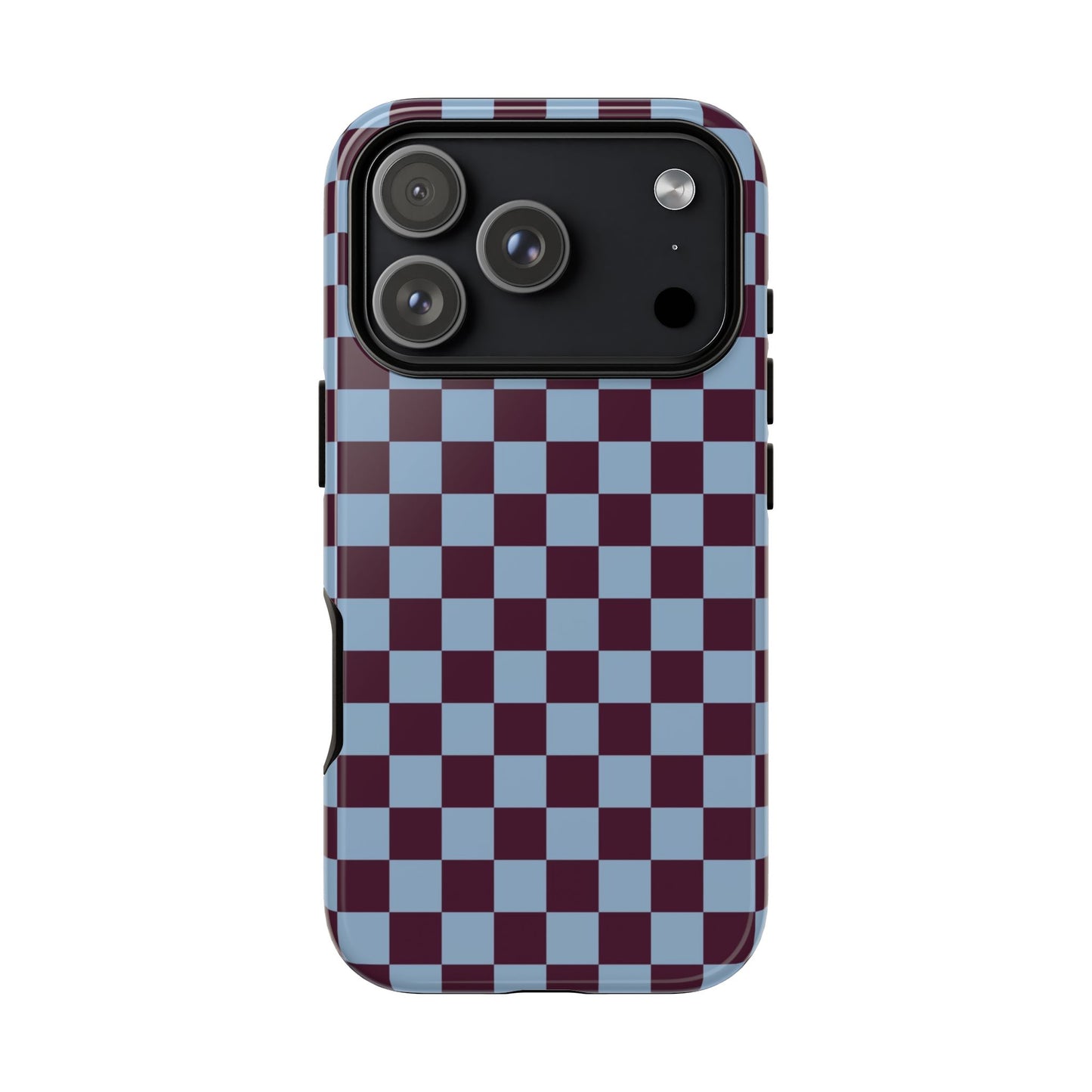 Blue & Burgundy Checkered Phone Case