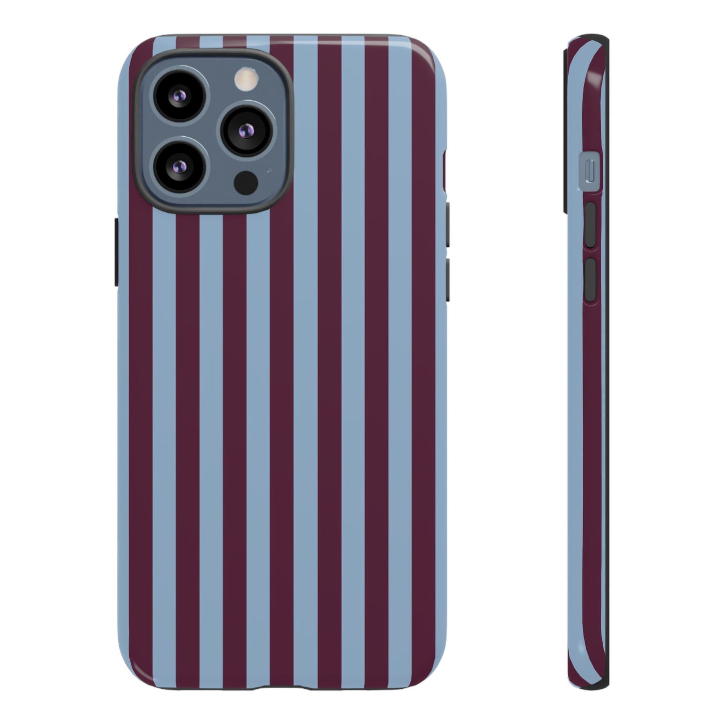Blue & Burgundy Striped Tough Phone Case