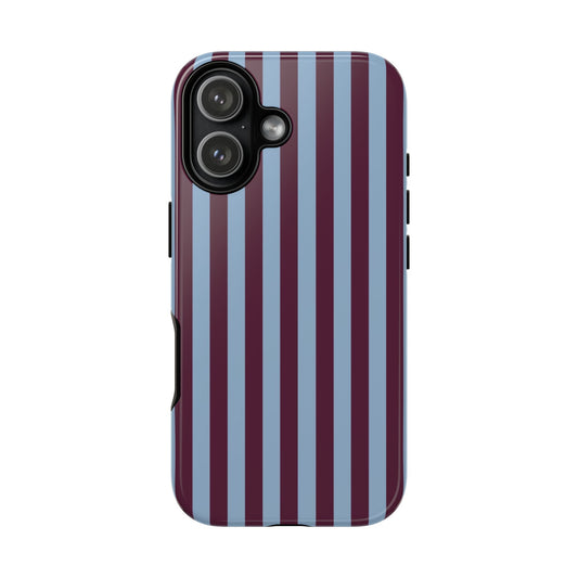 Blue & Burgundy Striped Tough Phone Case