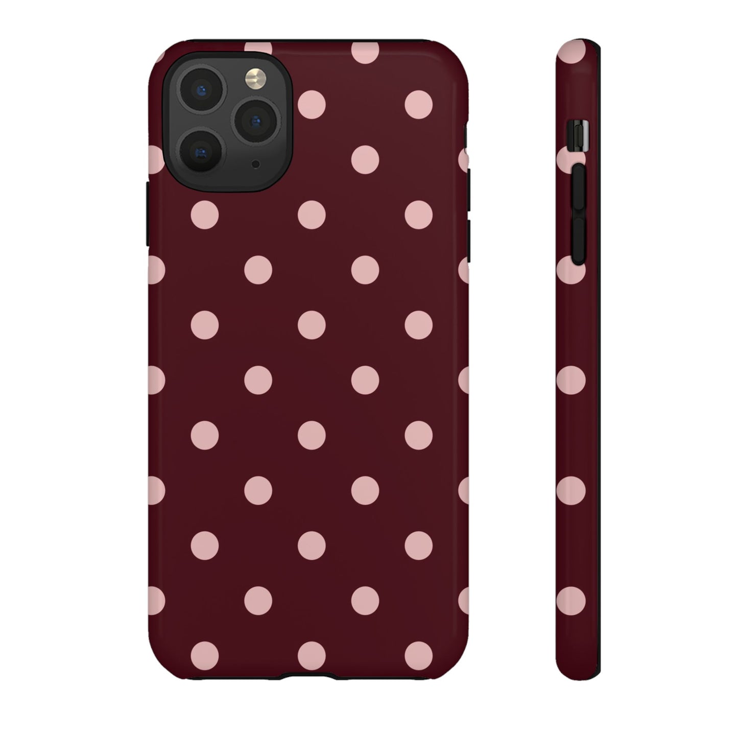 Burgundy & Blush Polka Dot Tough Phone Case