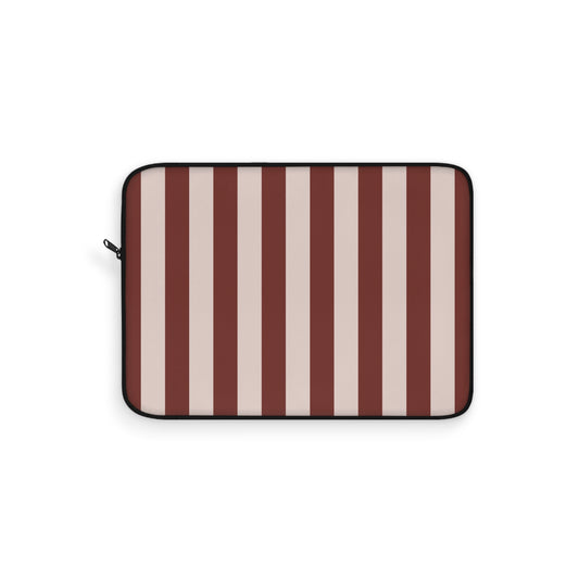 Striped Burgundy Laptop Sleeve — Minimalist Vertical Stripe Protective Case