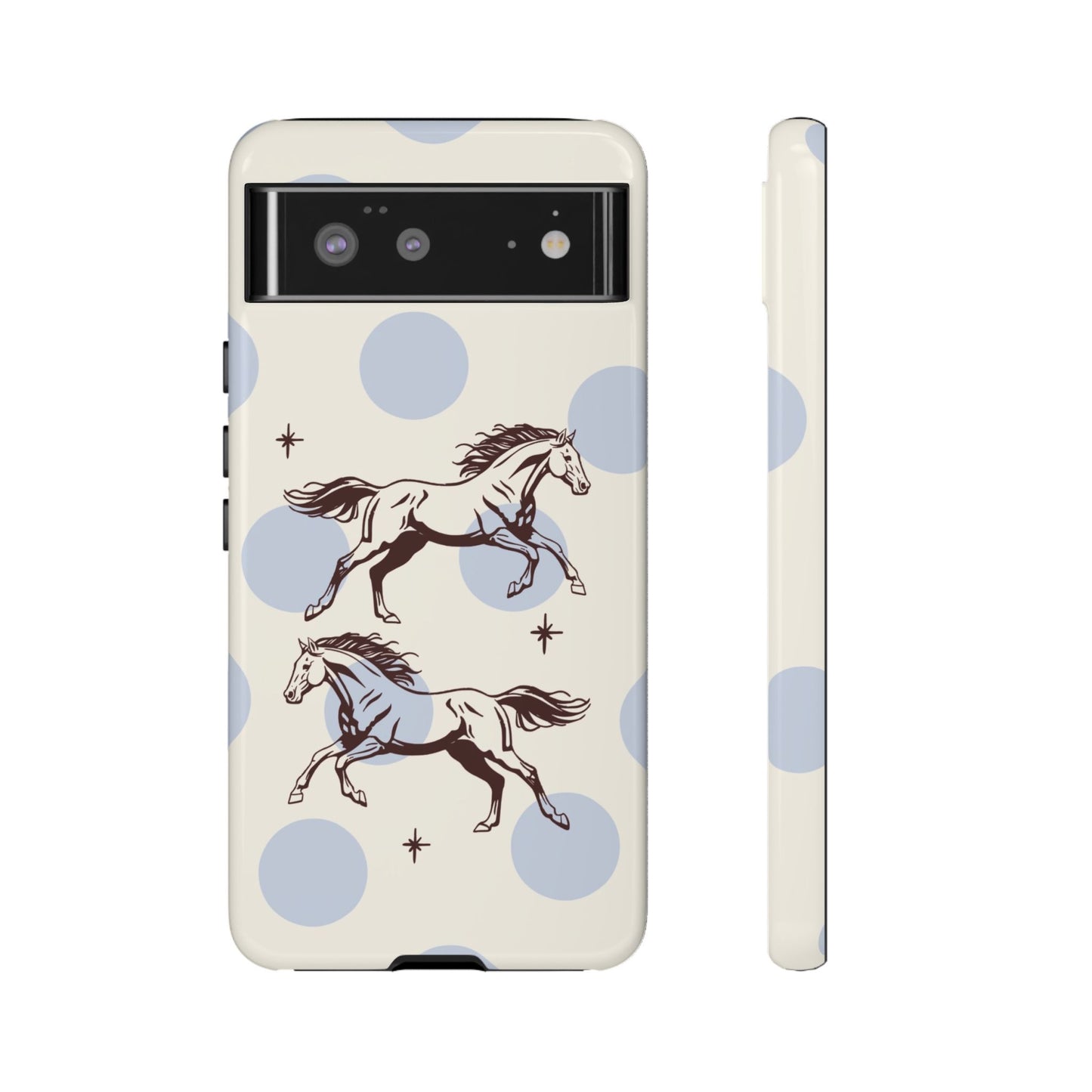 Horse Polka Dot Phone Case — Vintage Running Horses iPhone Cover