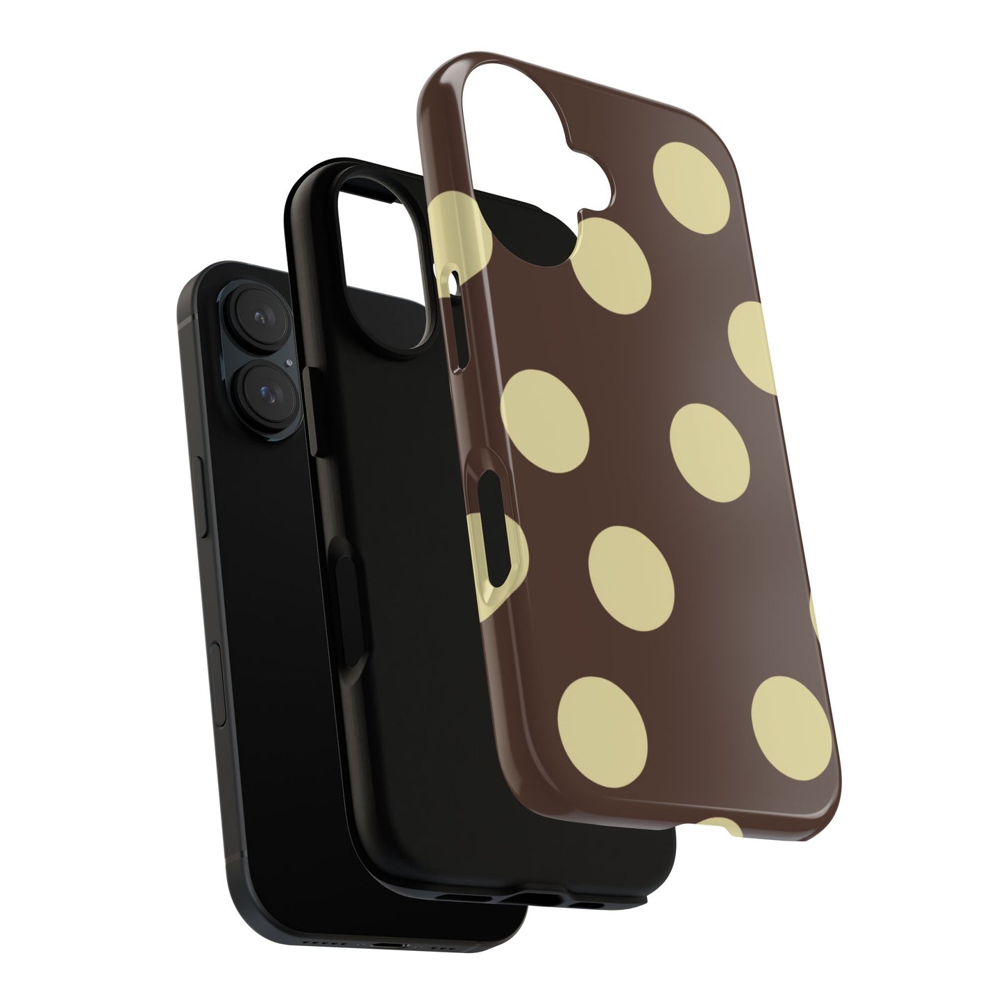 Brown & Butter Yellow Polka Dot Tough Phone Case