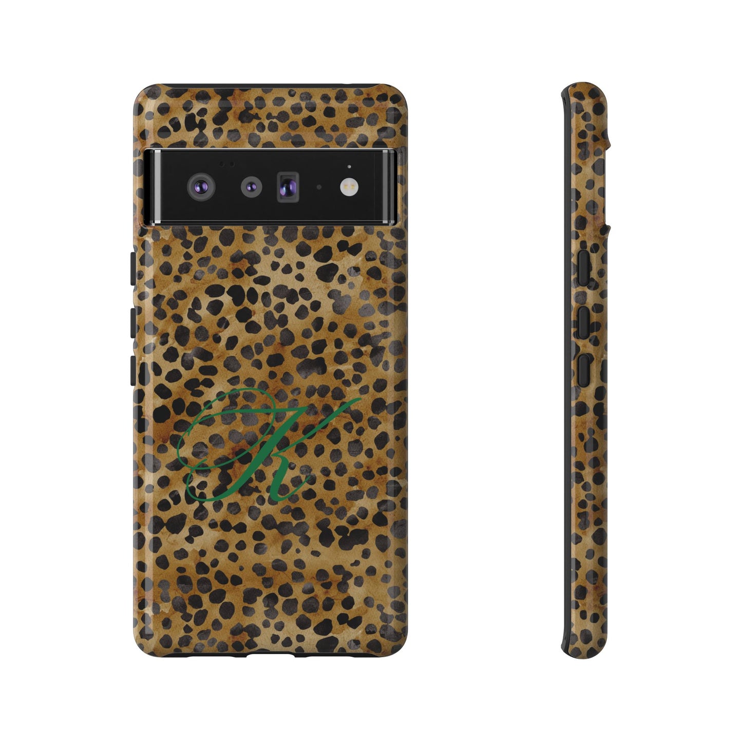 Personalized Initial Leopard Monogram Tough Case