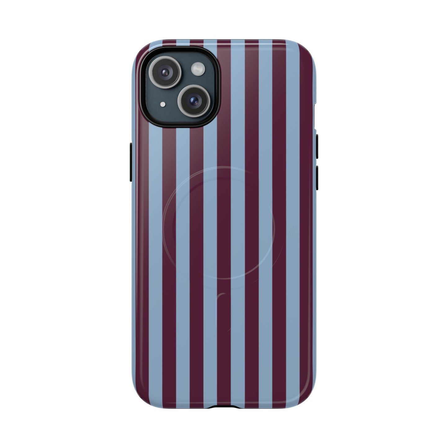 Burgundy & Blue Striped Magnetic Phone Case