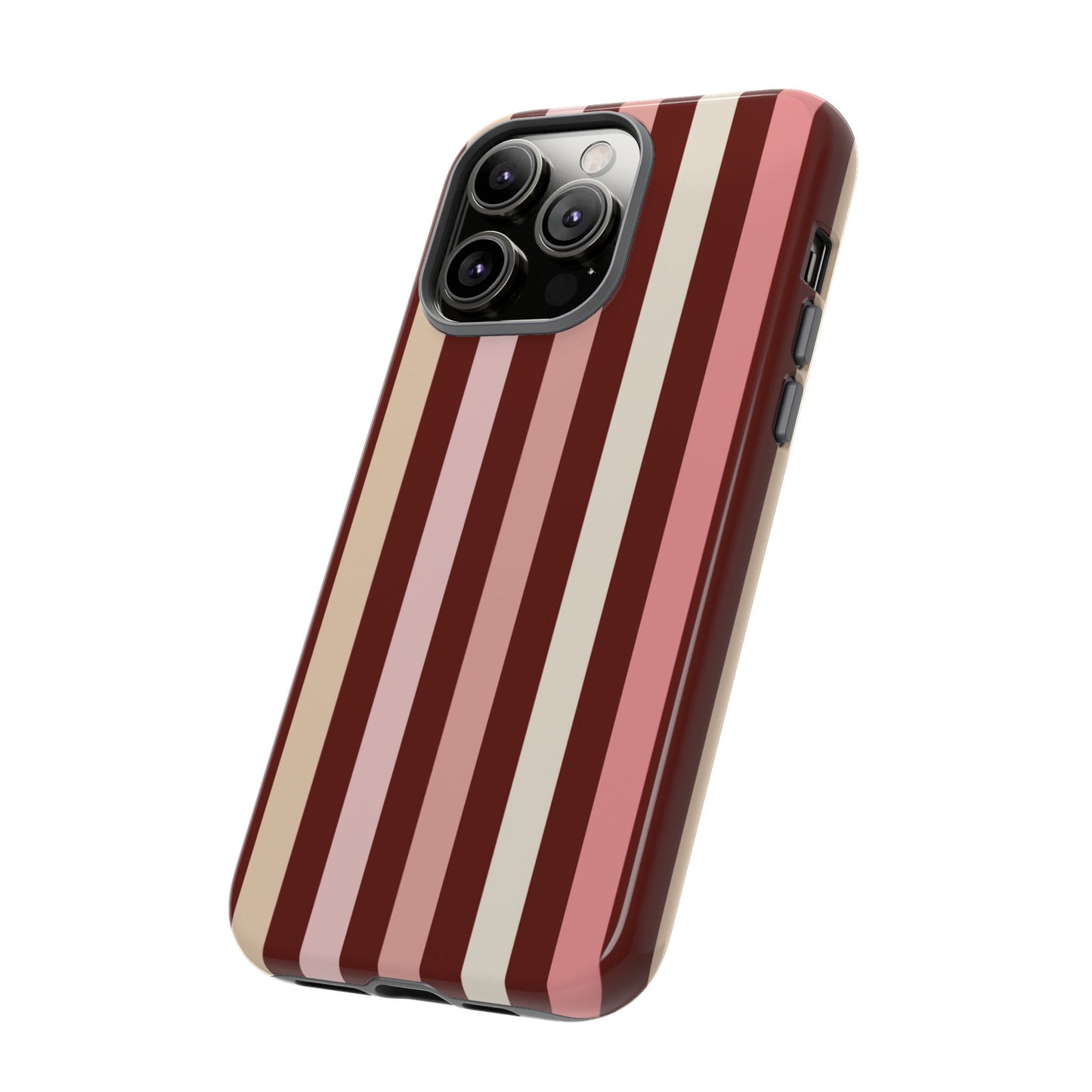 Burgundy Striped Tough Phone Case