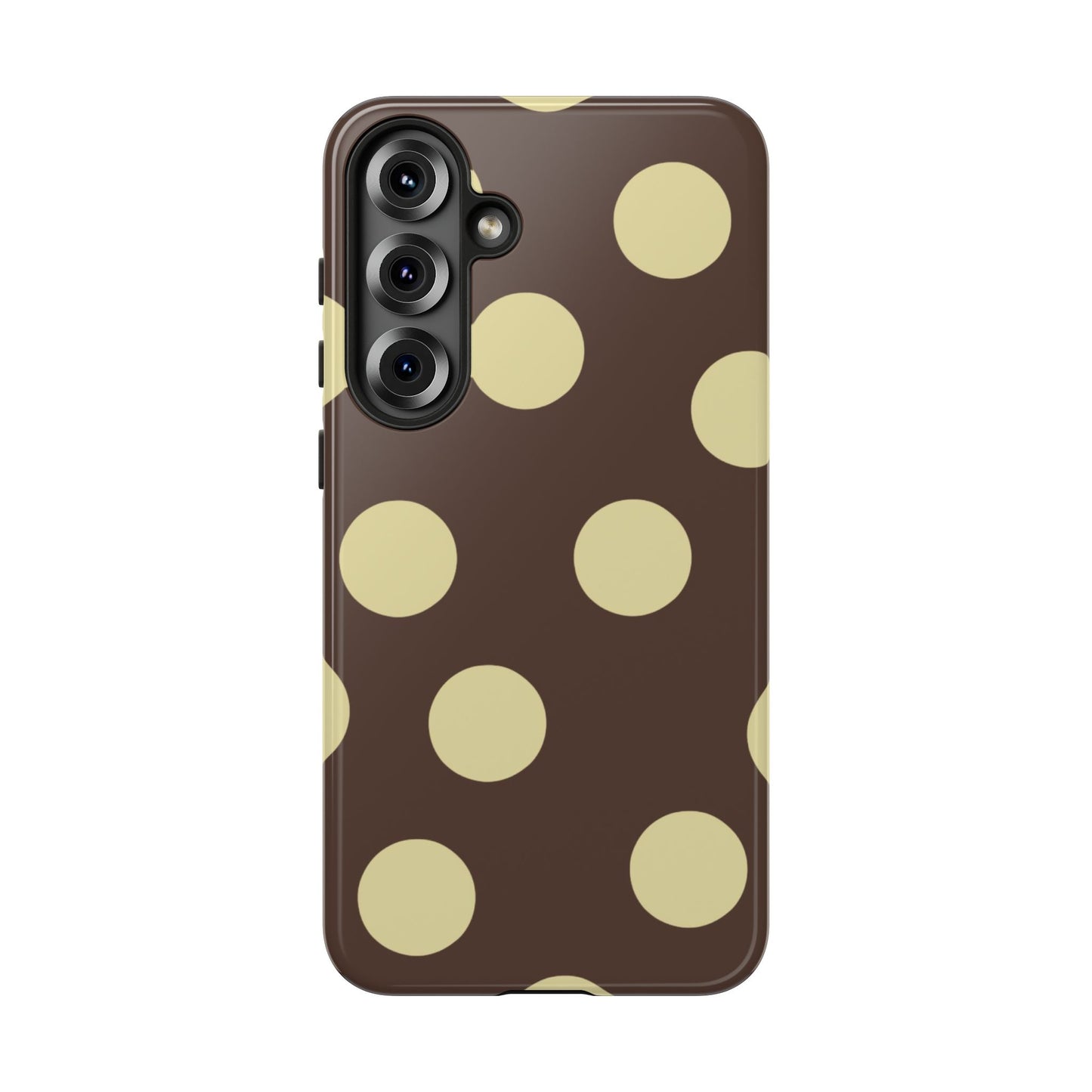 Brown & Butter Yellow Polka Dot Tough Phone Case