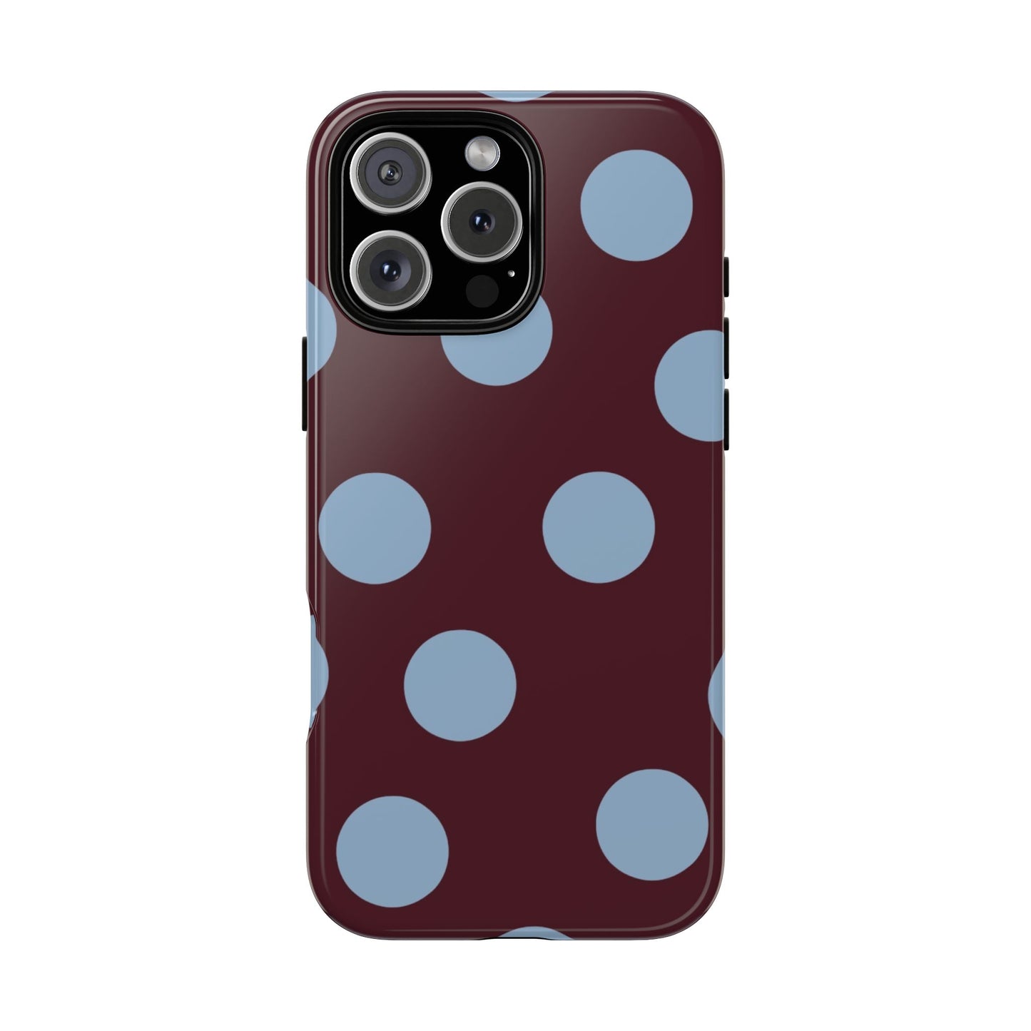 Blue & Burgundy Polka Dot Tough Phone Case