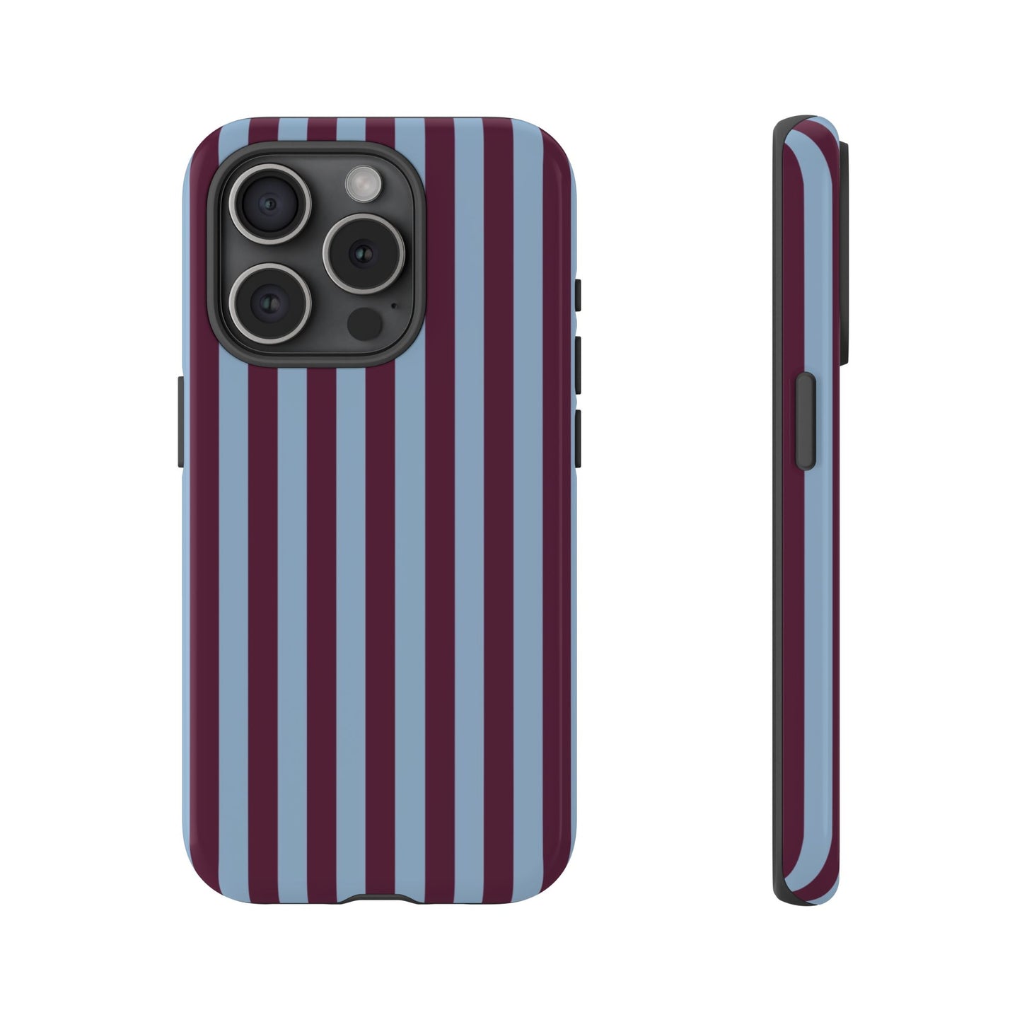 Blue & Burgundy Striped Tough Phone Case