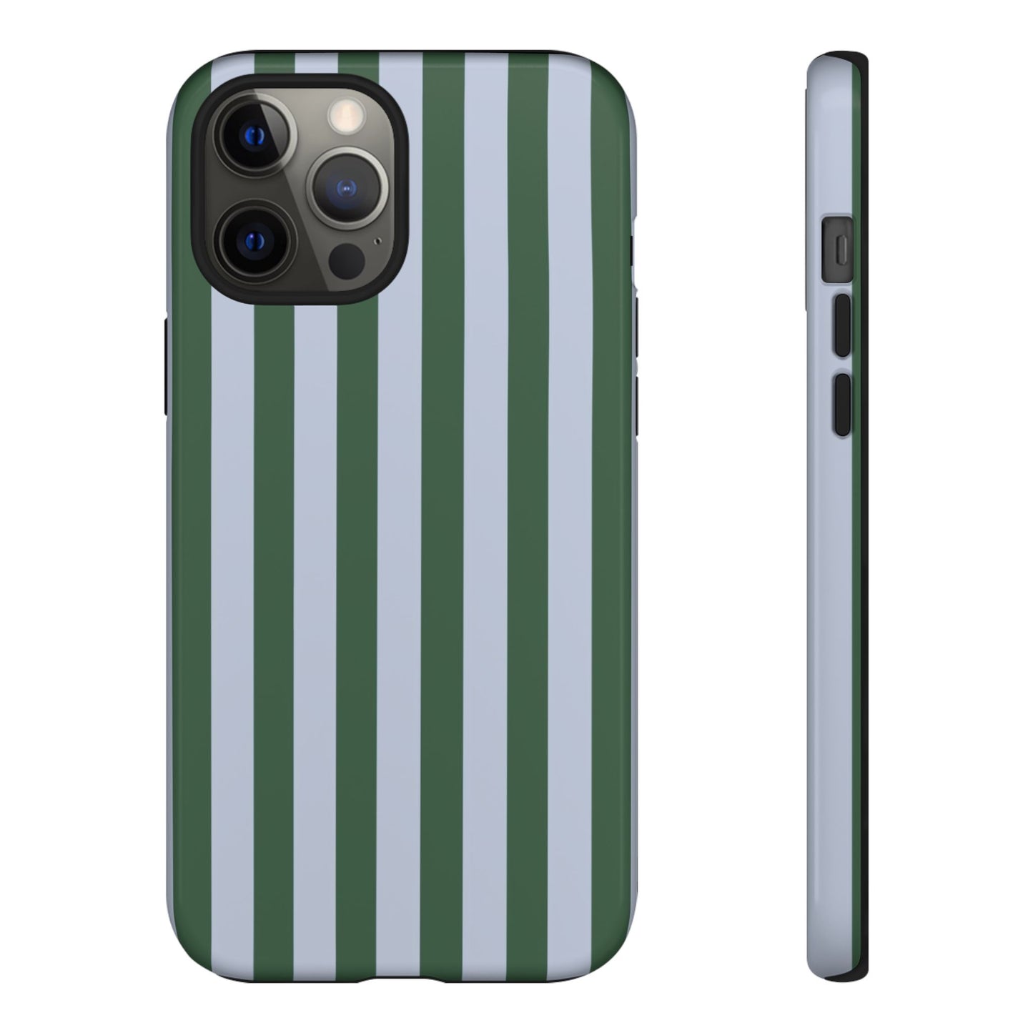 Green & Blue Striped Tough Phone Case — Durable Protective Phone Case