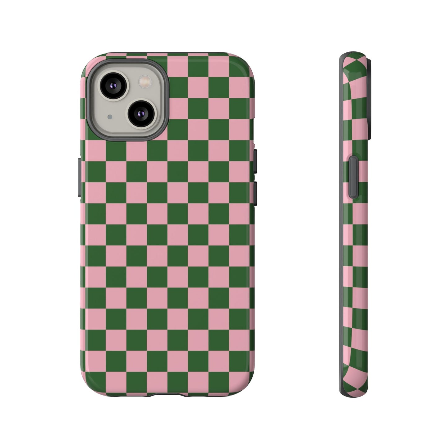 Green & Pink Checkered Phone Case