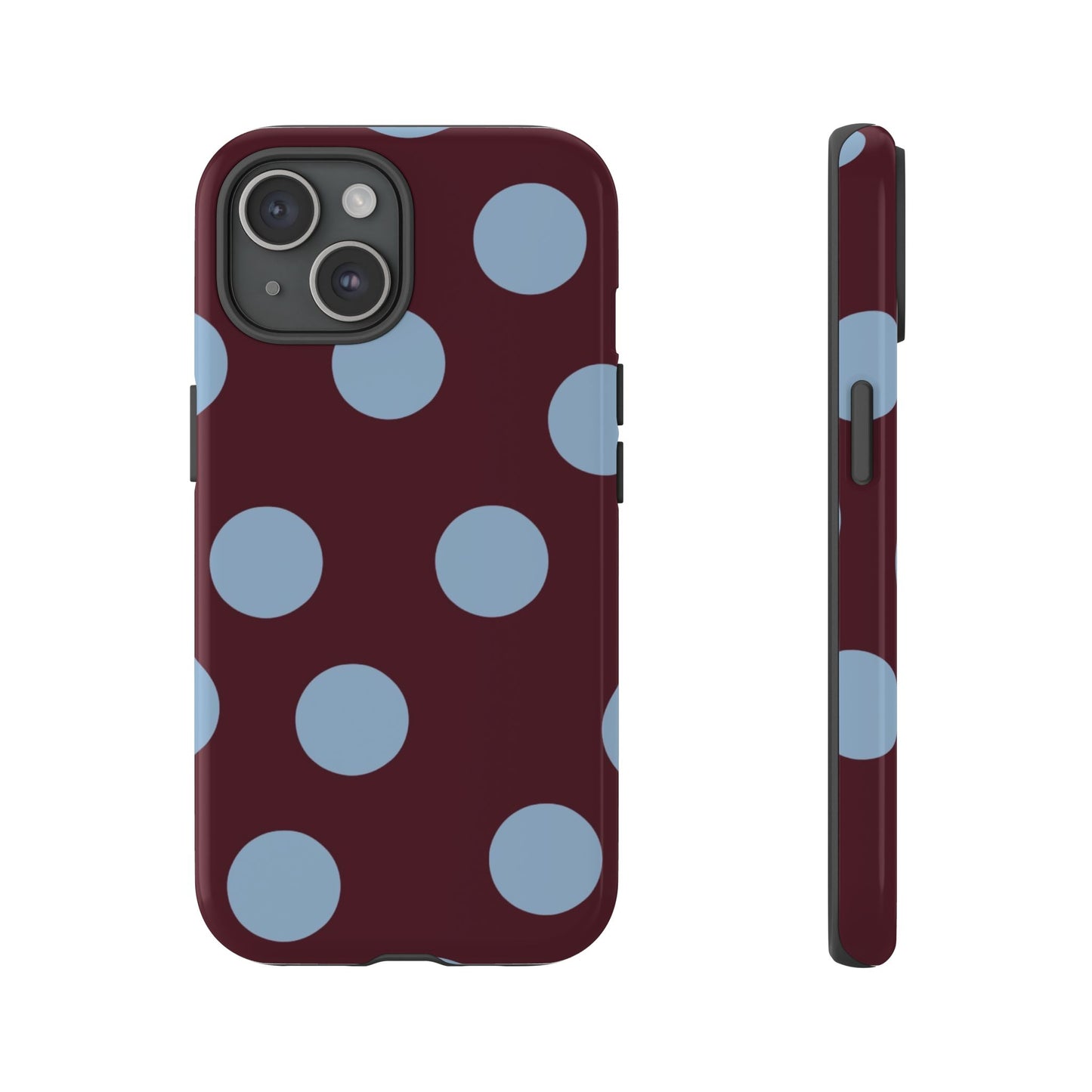 Blue & Burgundy Polka Dot Tough Phone Case
