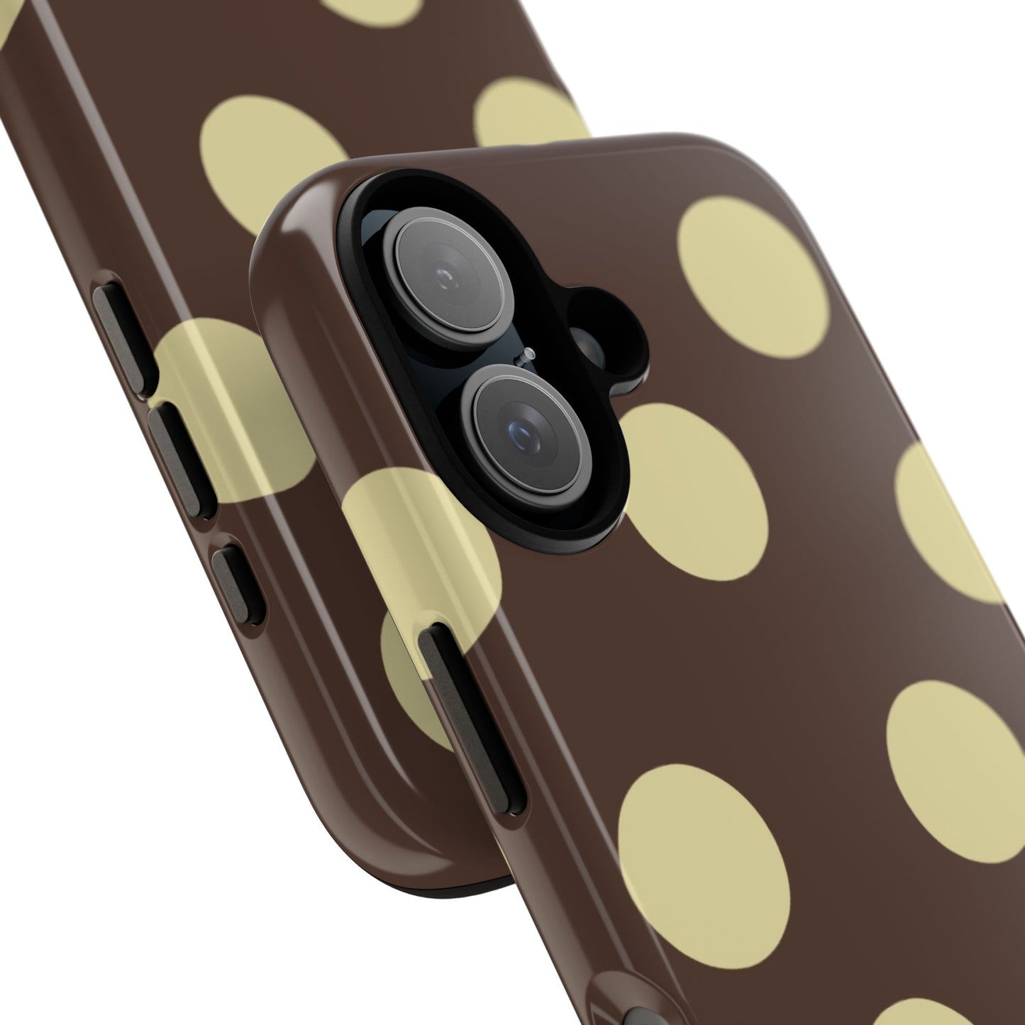 Brown & Butter Yellow Polka Dot Tough Phone Case