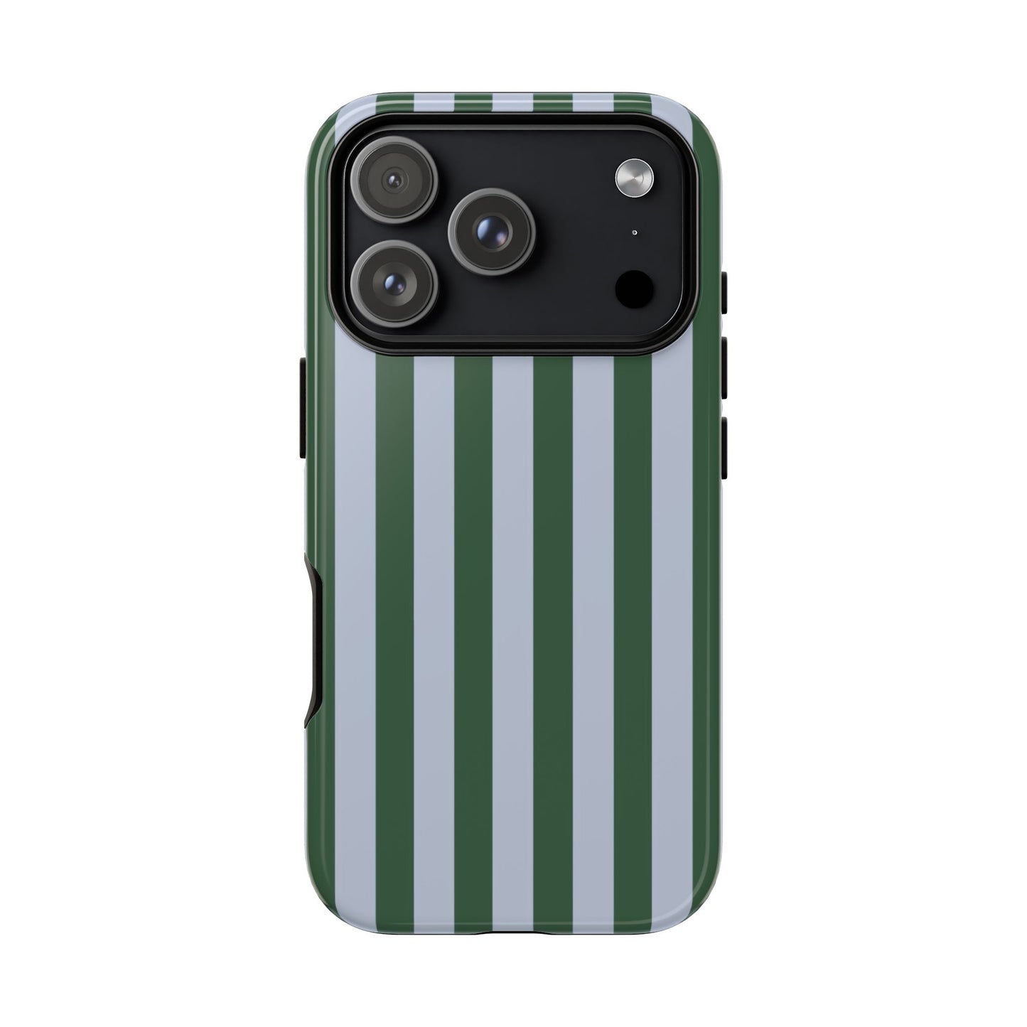 Green & Blue Striped Tough Phone Case — Durable Protective Phone Case