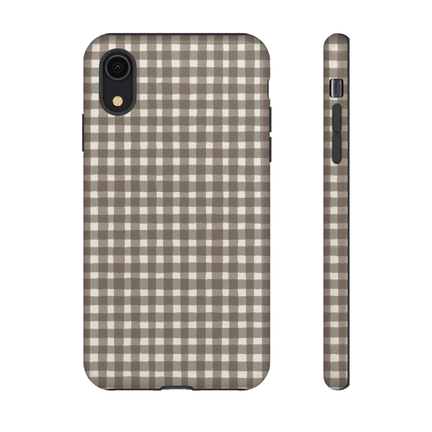 Brown Gingham Tough Phone Case