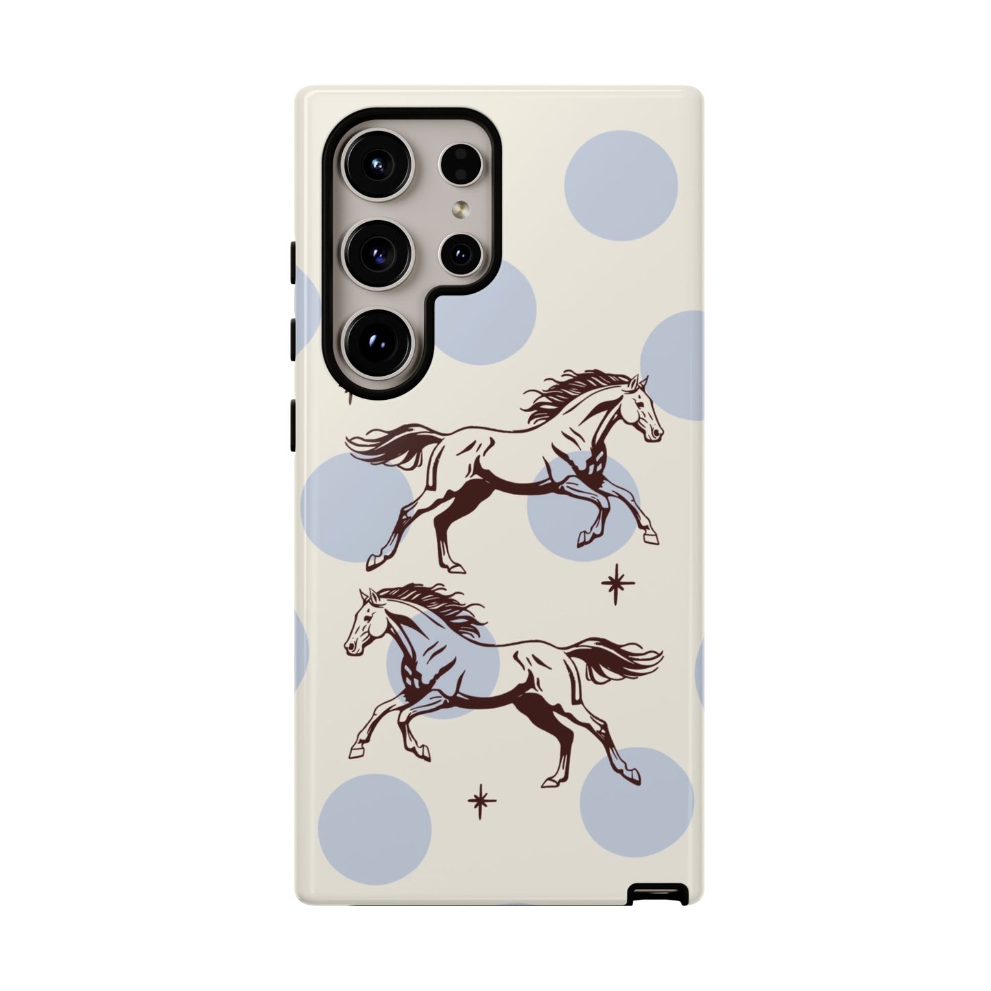 Horse Polka Dot Phone Case — Vintage Running Horses iPhone Cover