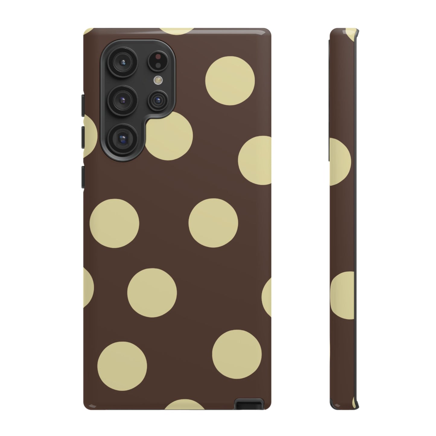 Brown & Butter Yellow Polka Dot Tough Phone Case