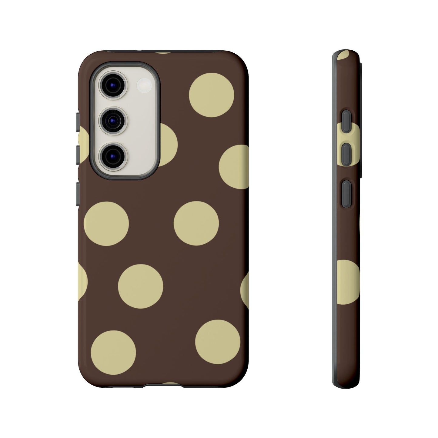 Brown & Butter Yellow Polka Dot Tough Phone Case